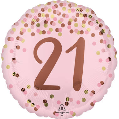 Foil Balloon – "21" – Pretty Pink – Pink – 45 cm